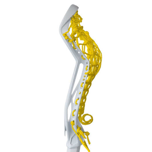 STX aria pro head white with yellow lock pocket side