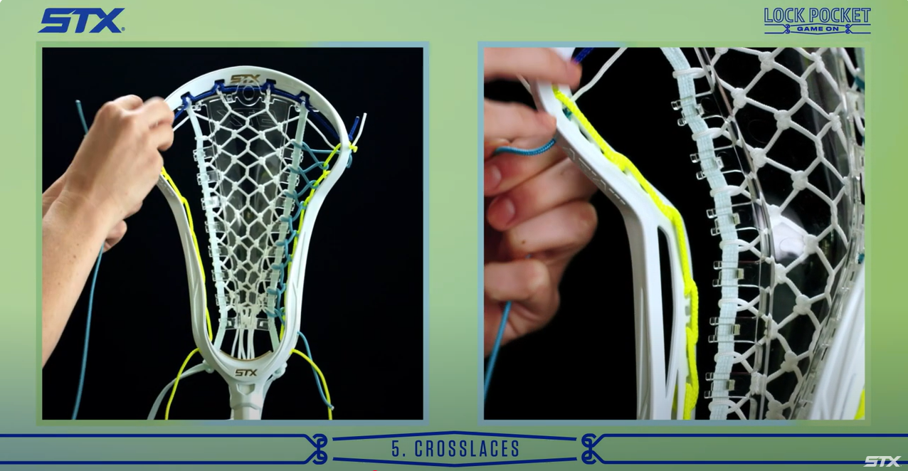 Load video: how to string stx lock pocket women&#39;s lacrosse pocket