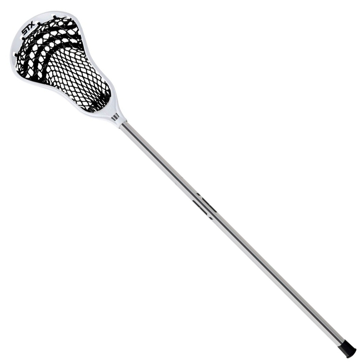 stx stallion 50 youth lacrosse stick white with black pocket full