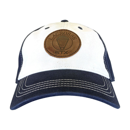 stx logo leather patch hat front