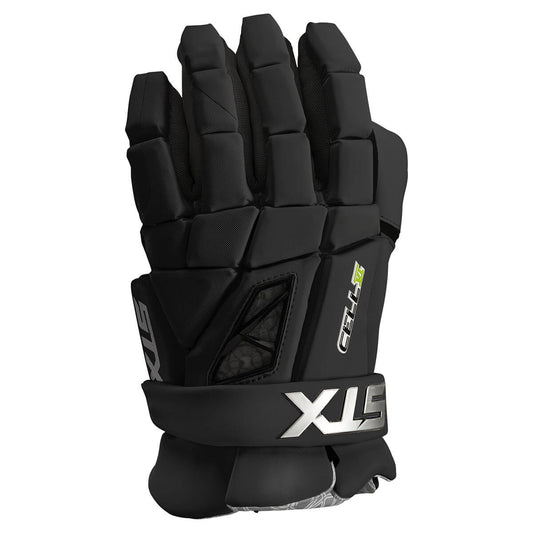 stx cell 6 lacrosse goalie glove black back of hand