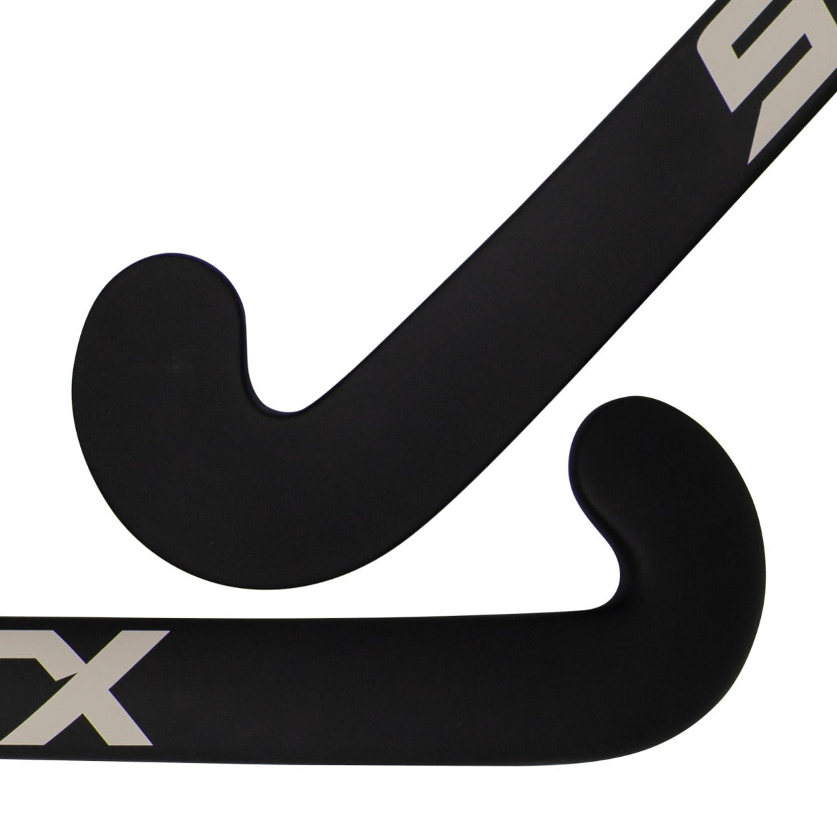 stx ix 401 indoor field hockey stick black and silver, close up of toe