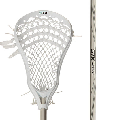 stx X10 defensive lacrosse stick white close up