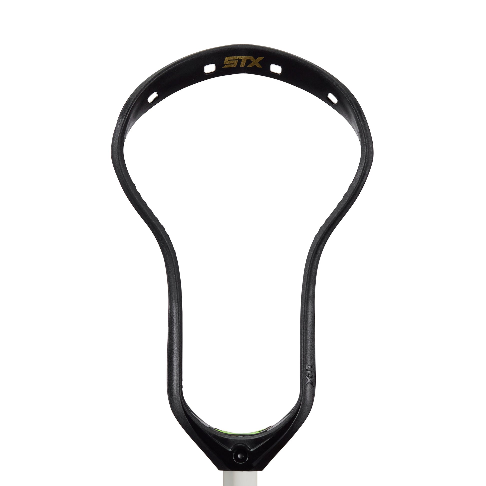 stx x-it face off lacrosse head flex unstrung black front