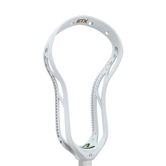 stx x-it face off lacrosse head flex unstrung white angled