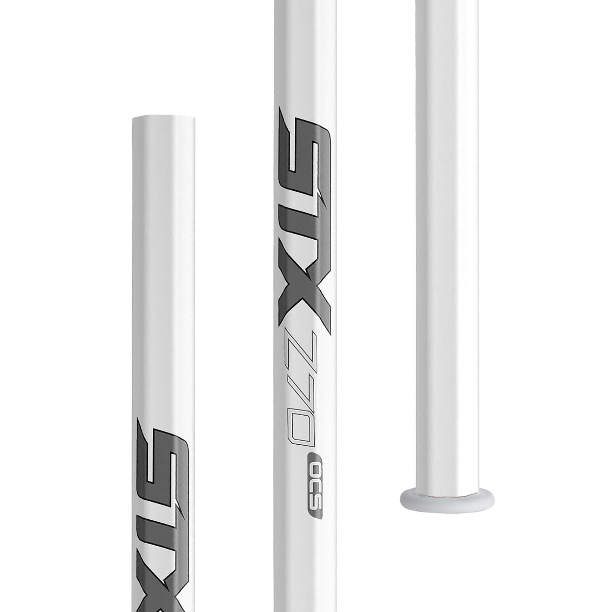 stx z70 ocs alloy men's lacrosse handle white close up