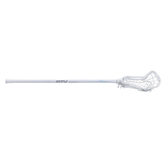 stx aria pro-m women's complete lacrosse stick white angled