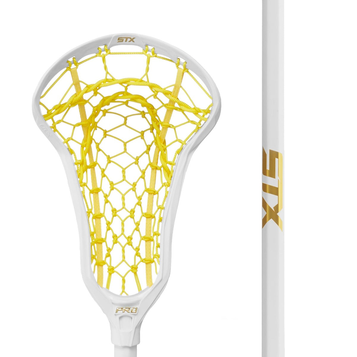 crux pro complete stick white with yellow lock pocket game on