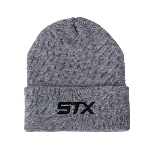 black knit hat with STX name mark