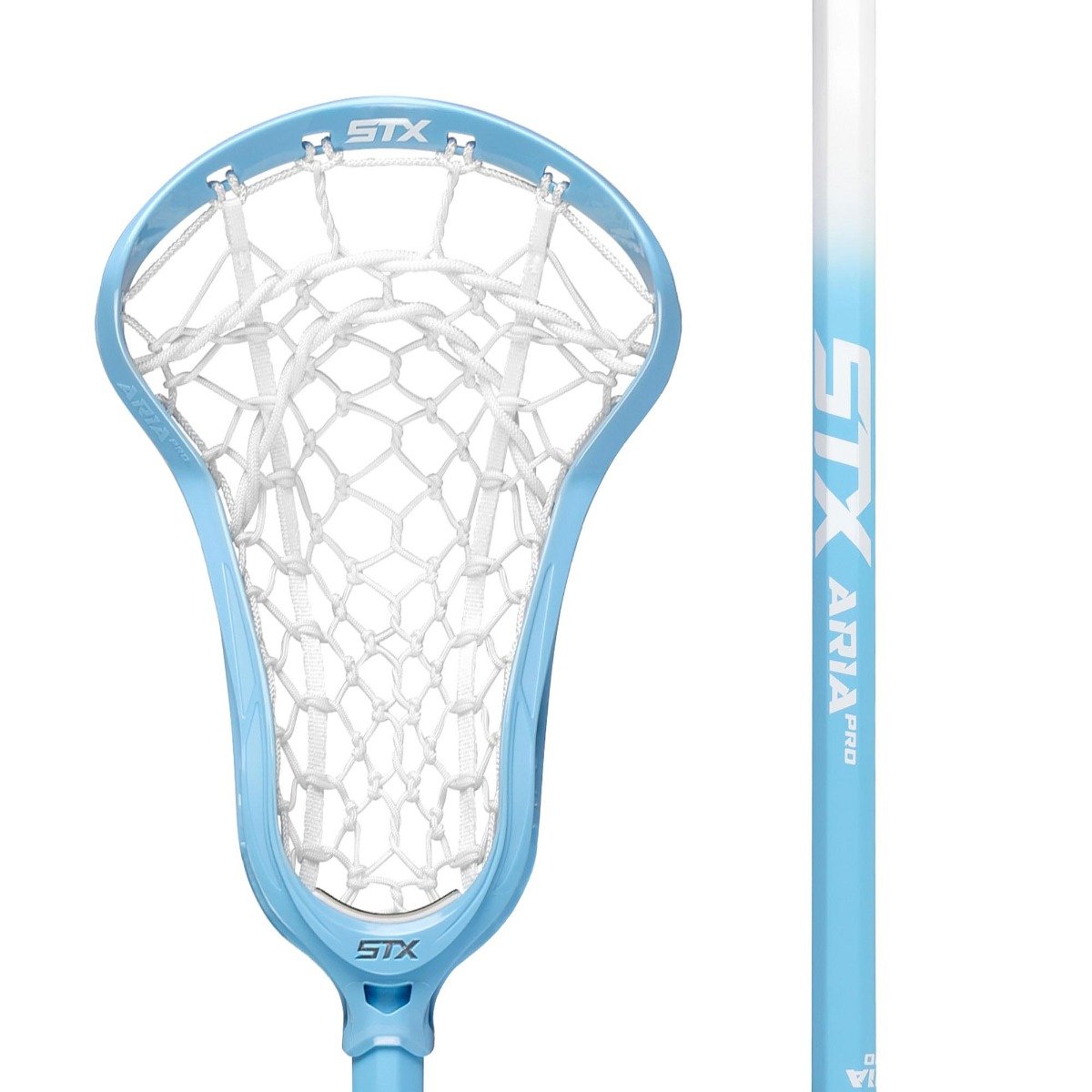 stx aria pro complete women's lacrosse stick carolina blue