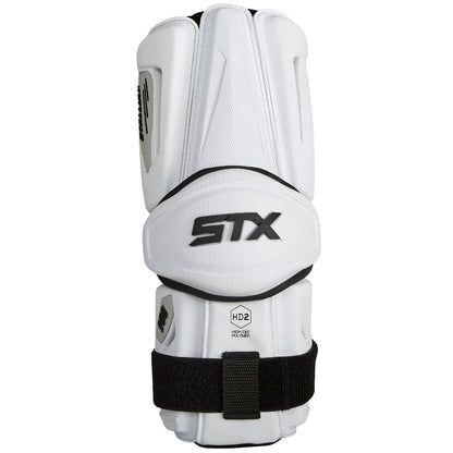 STX Stallion 900 lacrosse arm guards white front