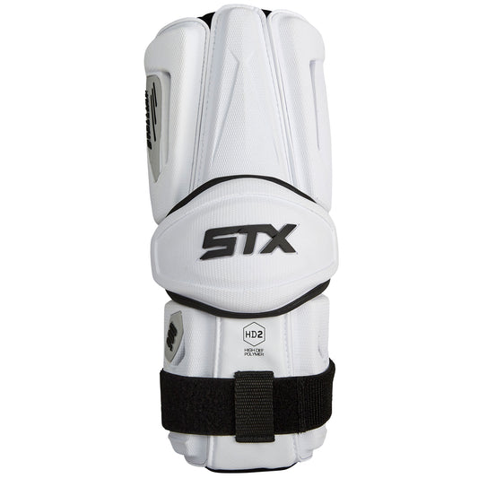 STX Stallion 900 Lacrosse Arm Guards White FRont