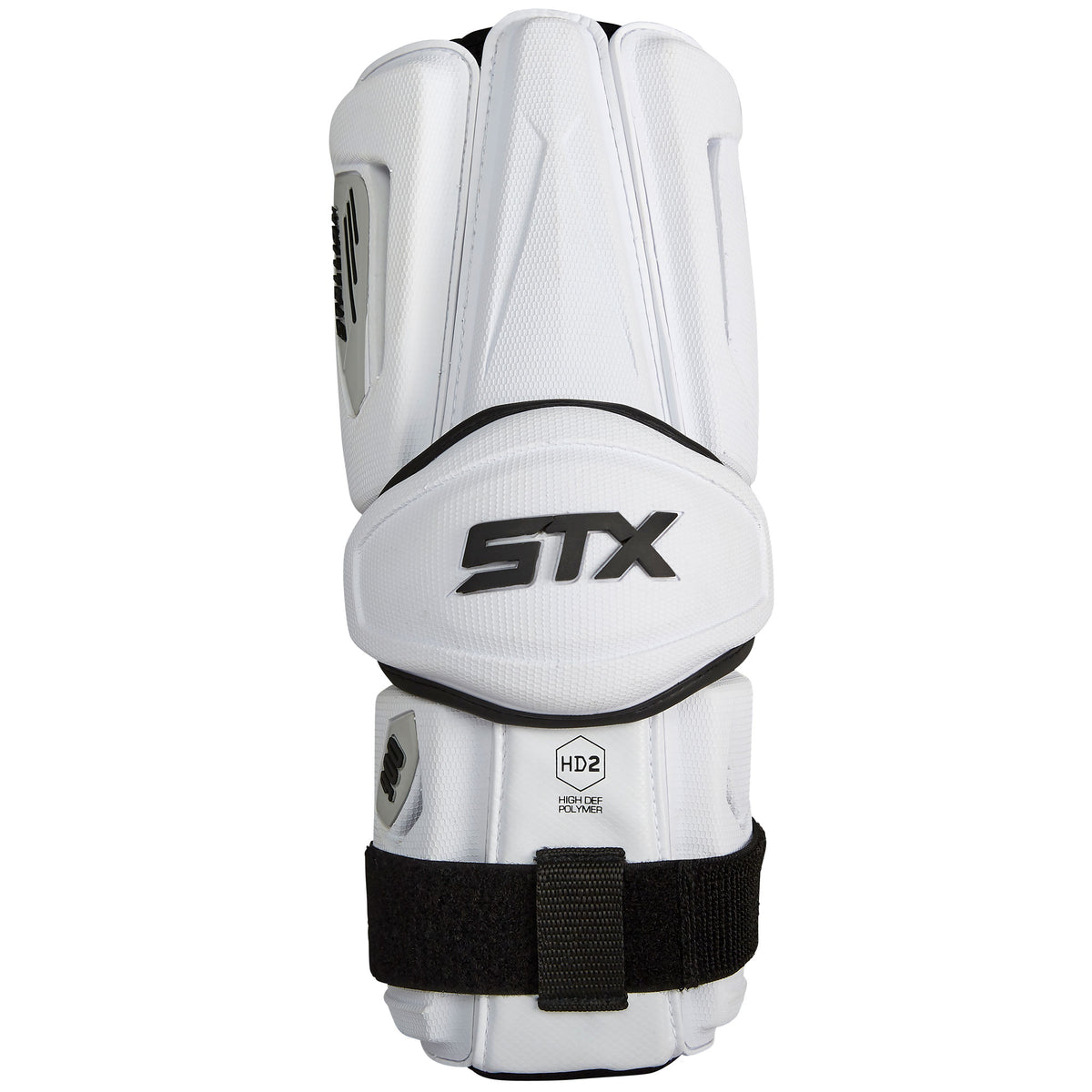 STX Stallion 900 Lacrosse Arm Guards White FRont