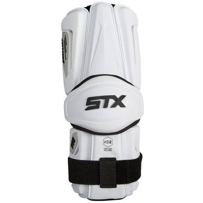 STX Stallion 900 Lacrosse Arm Guards White FRont