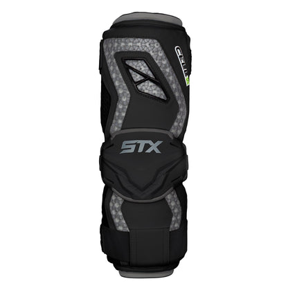 stx cell 6 lacrosse arm guard black front