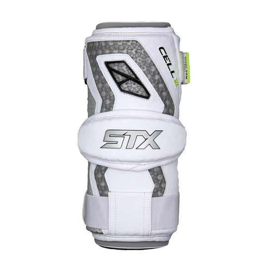 stx cell 6 lacrosse arm pad white front