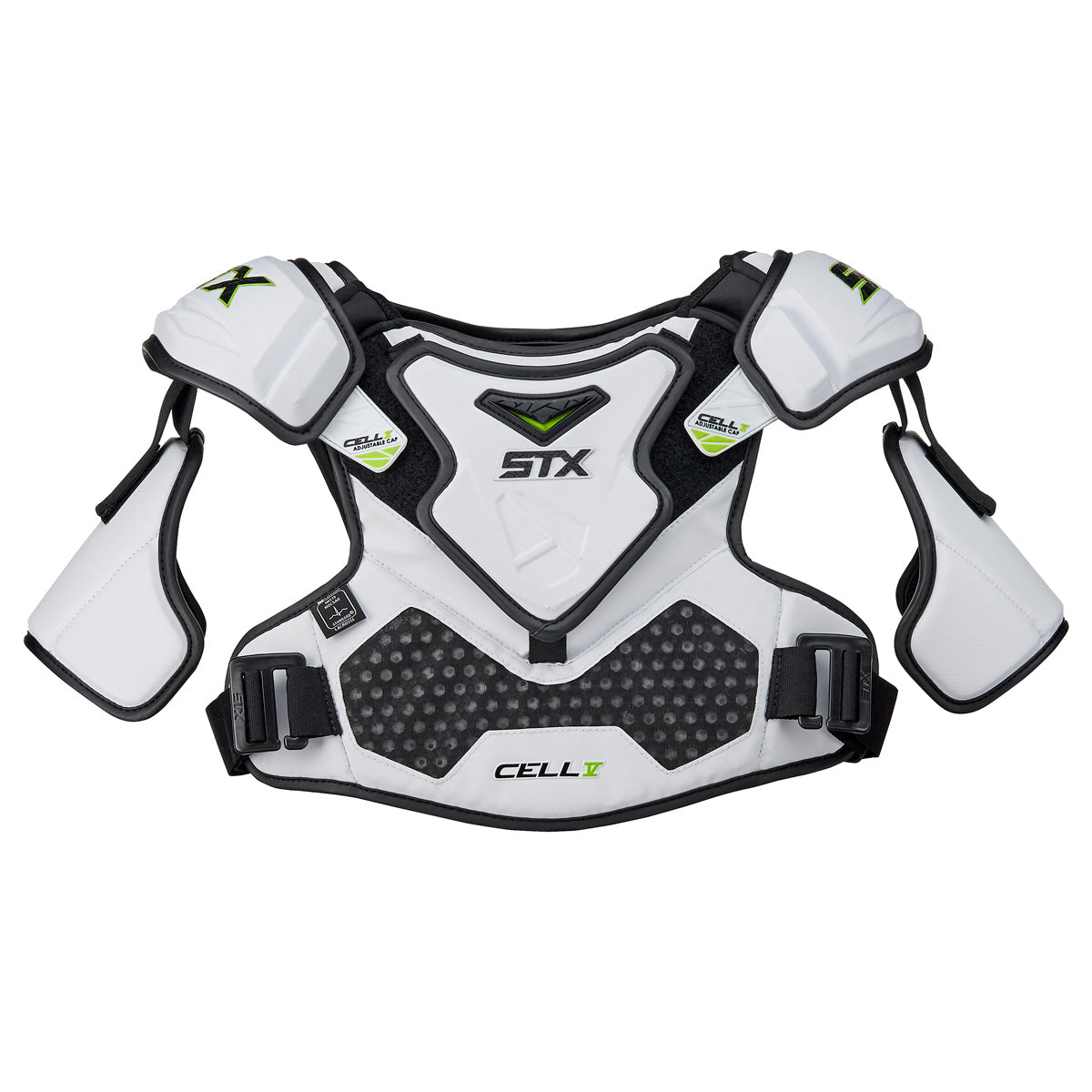 Cell V Shoulder Pad Front White