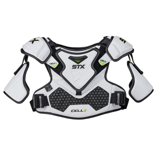 Cell V Shoulder Pad Front White