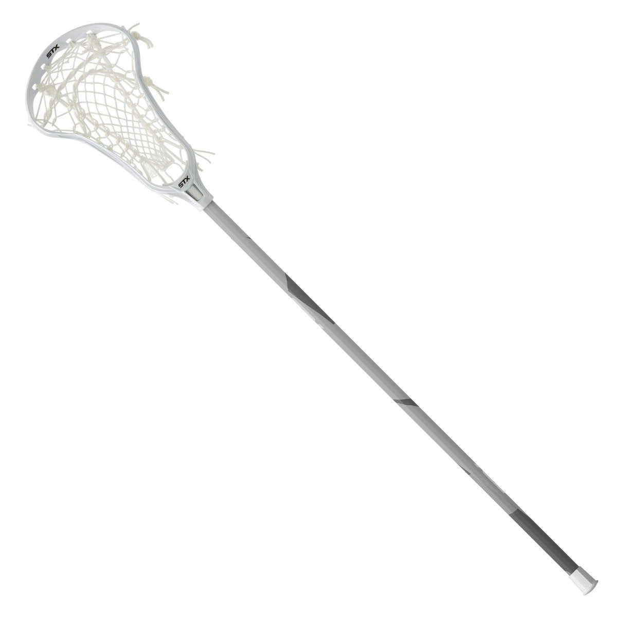 stx crux 400 complete lacrosse stick white with white crux mesh 2 pocket full image