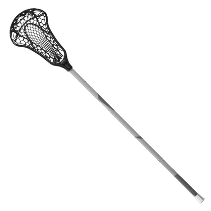 stx crux 400 complete lacrosse stick with black head and black crux mesh 2 pocket full