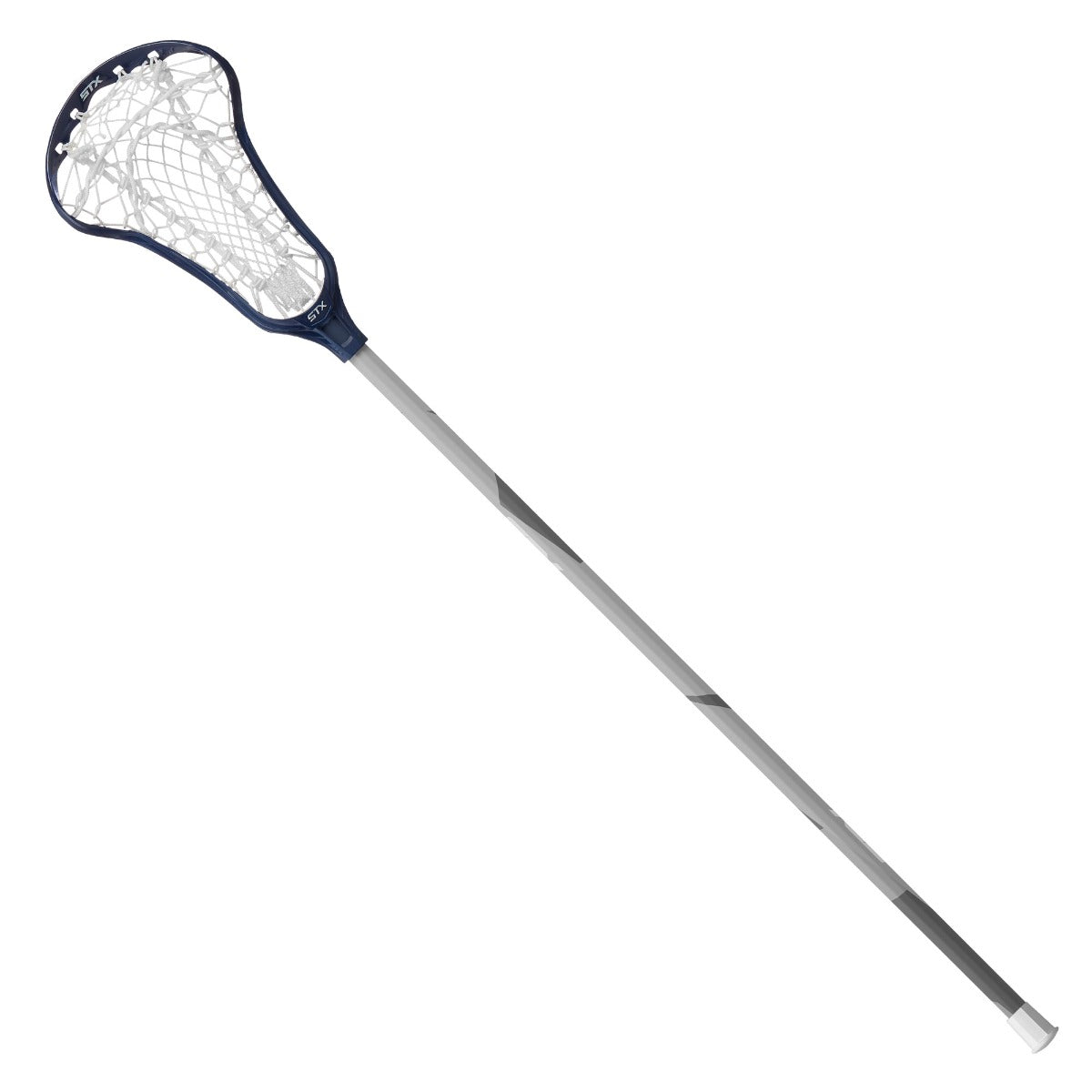 stx crux 400 complete stick with navy head and white crux mesh 2 pocket full photo