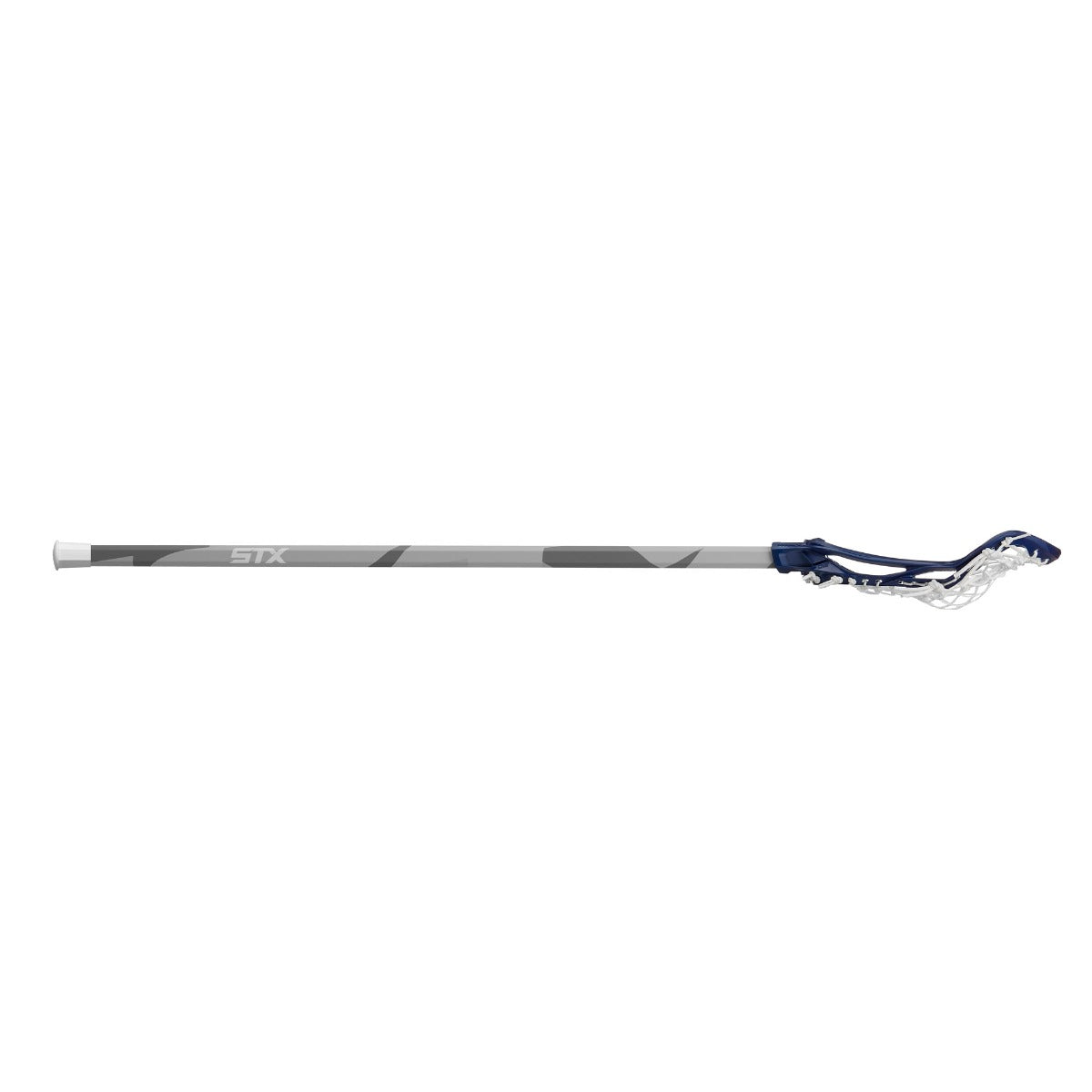 stx crux 400 complete stick with navy head and white crux mesh 2 pocket side