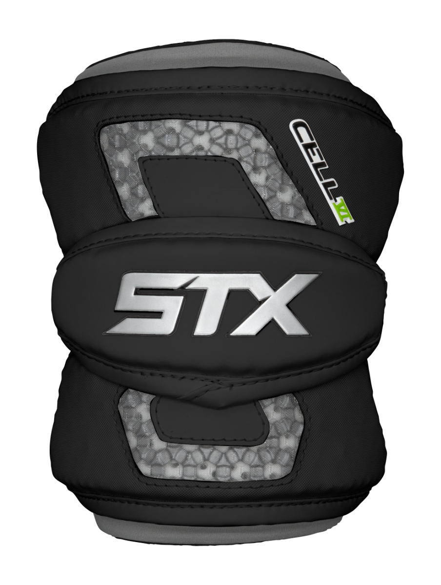 STX Cell 6 lacrosse elbow pads black front