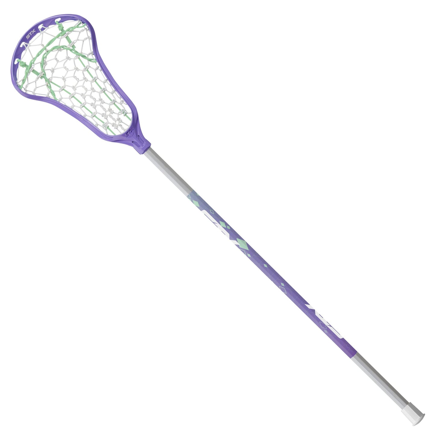 stx exult rise girl's lacrosse stick purple front