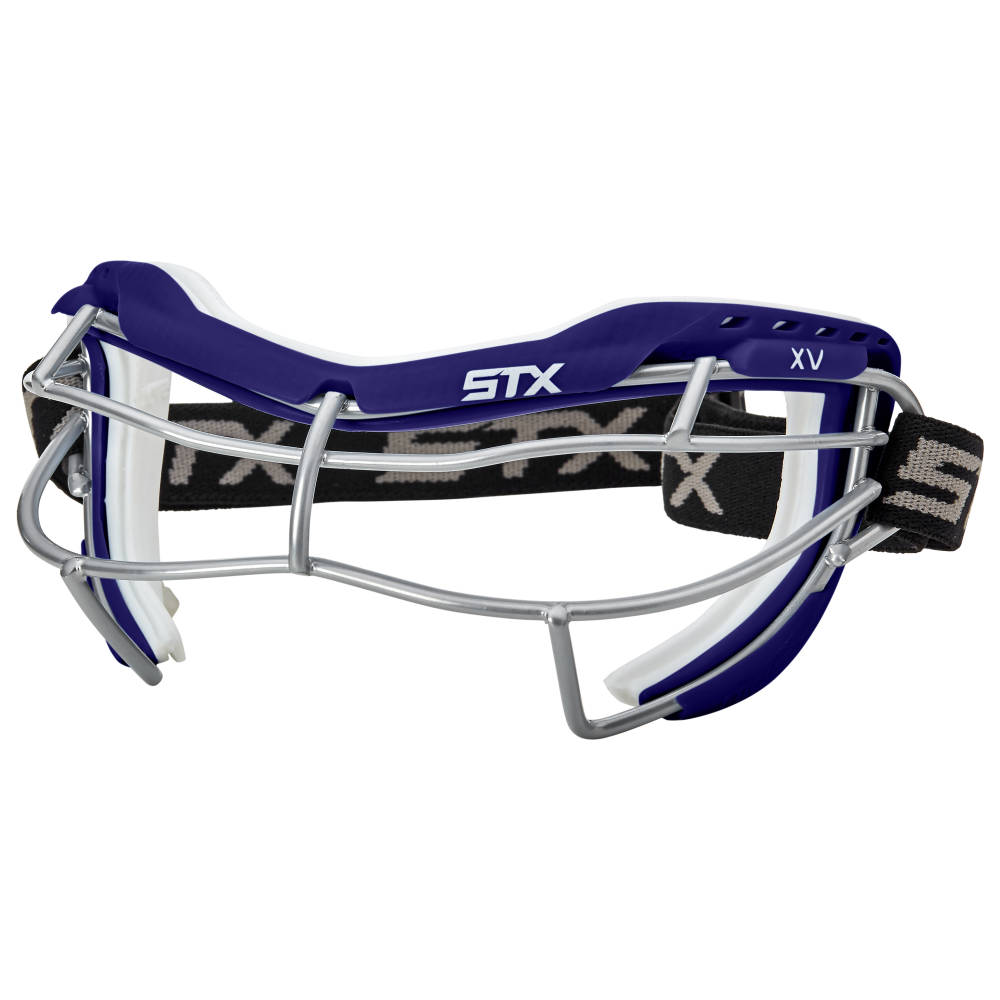 STX Focus XV-S Women's Lacrosse Goggle Royal/White Side