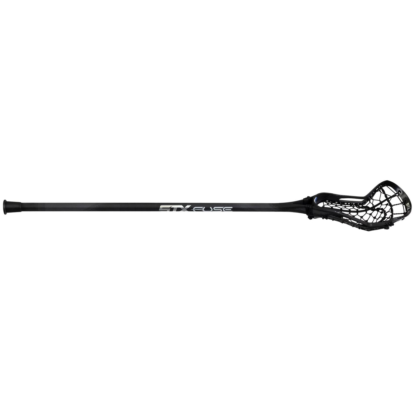 STX Fuse One Piece Women's Lacrosse Stick black stick black pocket angled complete stick