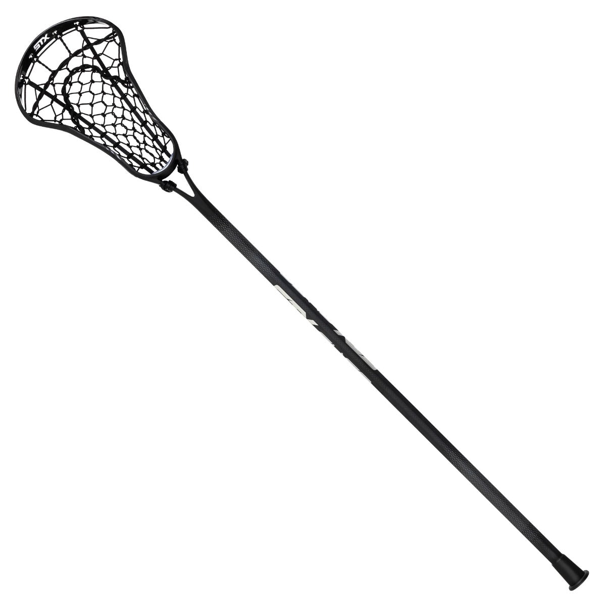 STX Fuse One Piece Women's Lacrosse Stick black stick black pocket front complete stick