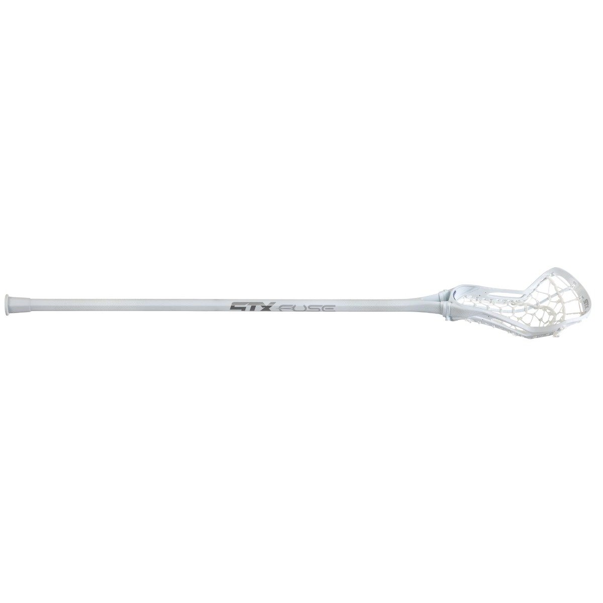 STX Fuse One Piece Women's Lacrosse Stick white stick white pocket angled complete stick