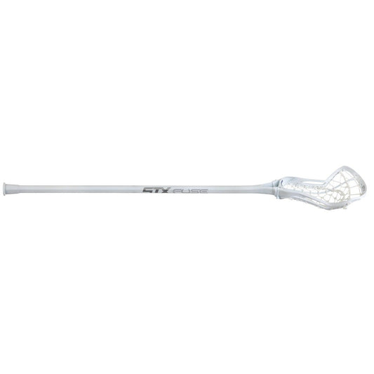 STX Fuse One Piece Women's Lacrosse Stick white stick white pocket angled complete stick