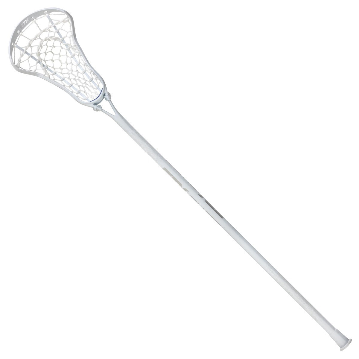 STX Fuse One Piece Women's Lacrosse Stick white stick white pocket front complete stick