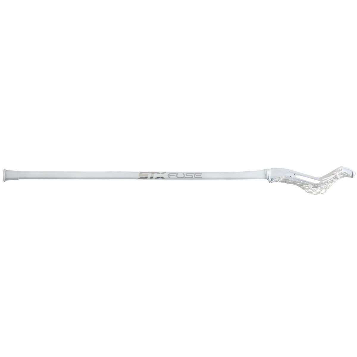 STX Fuse One Piece Women's Lacrosse Stick white stick white pocket side complete stick