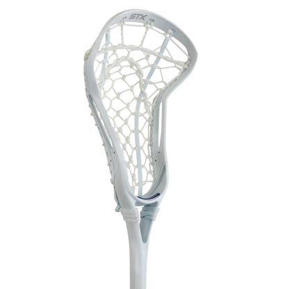 STX Fuse One Piece Women's Lacrosse Stick white stick white pocket head angled