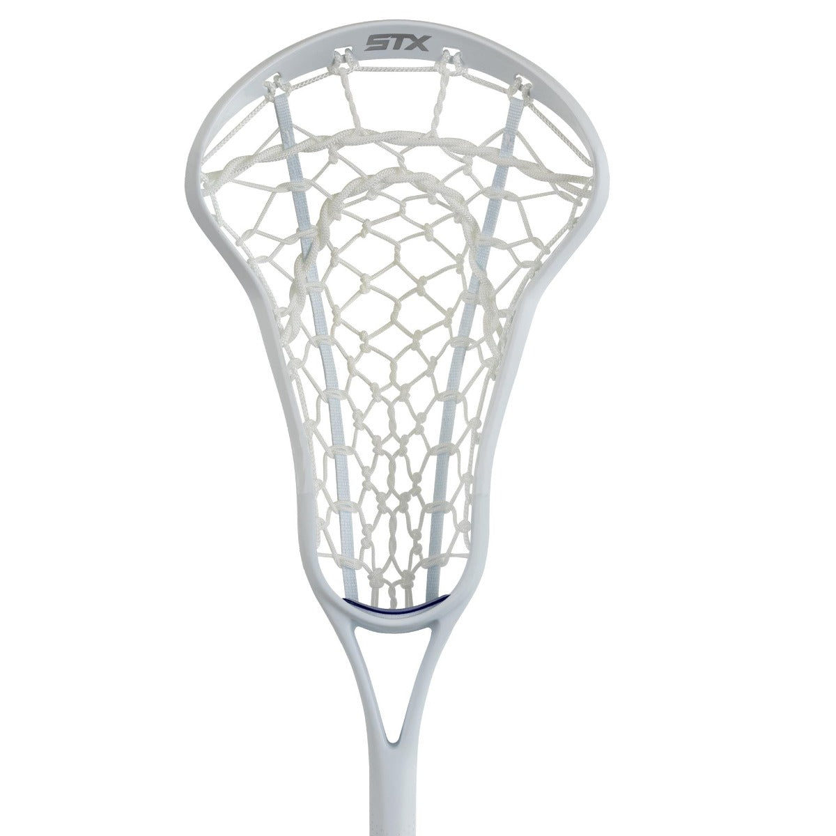 STX Fuse One Piece Women's Lacrosse Stick white stick white pocket front head