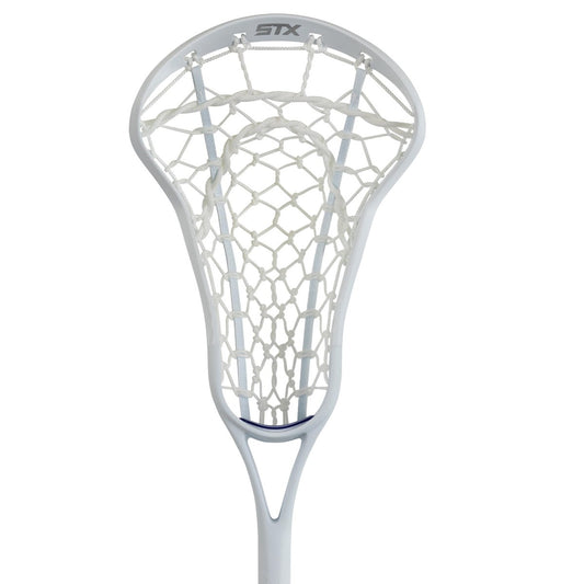 STX Fuse One Piece Women's Lacrosse Stick white stick white pocket front head