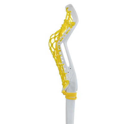 STX Fuse One Piece Women's Lacrosse Stick white stick yellow pocket head side