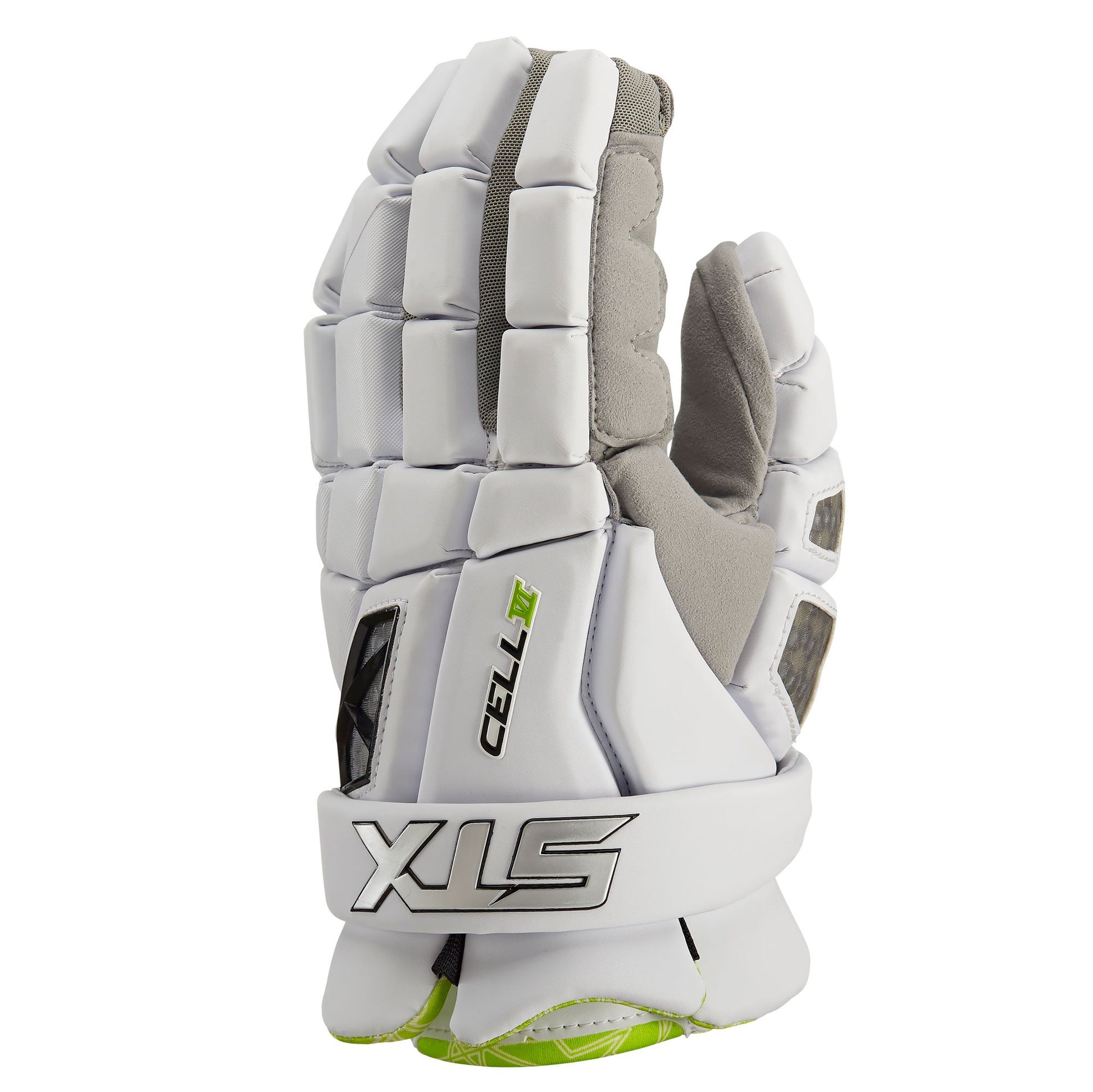 lacrosse gear STX Cell IV Lacrosse Gloves, Medium, White/Navy
