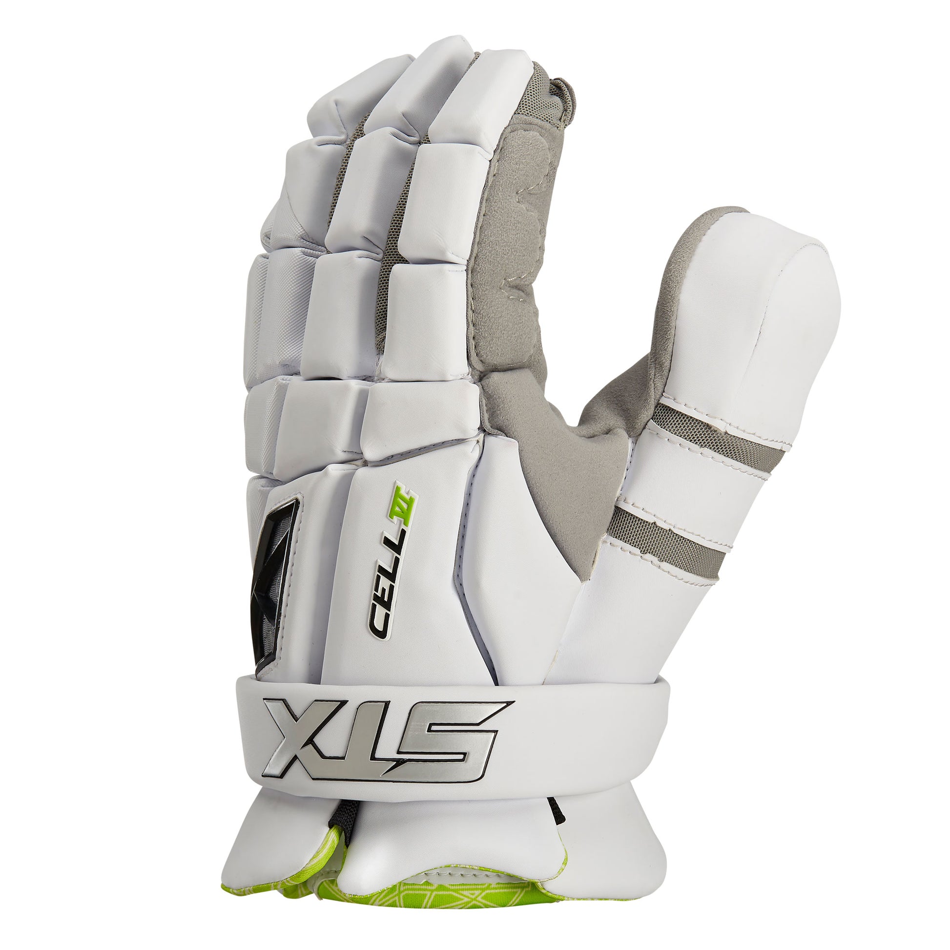 STX Cell VI Lacrosse Goalie Gloves, Large, White