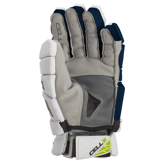 stx cell 6 lacrosse glove white/navy palm