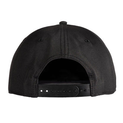 stx leather logo patch hat black with white rope detail back