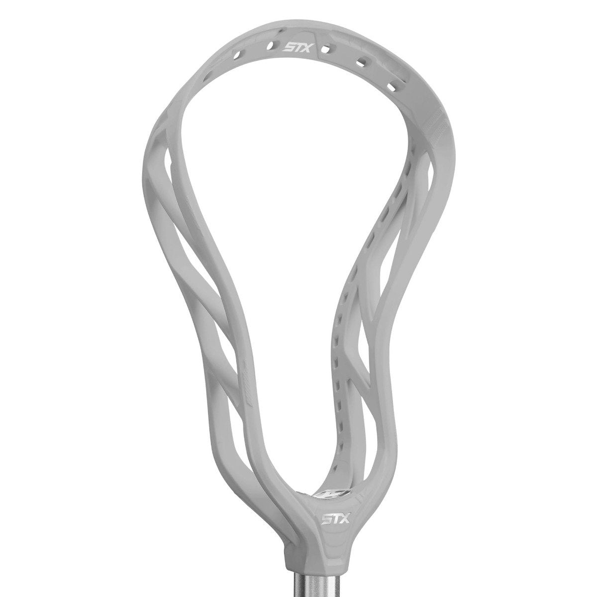 stx hammer 1K unstrung lacrosse head grey angled