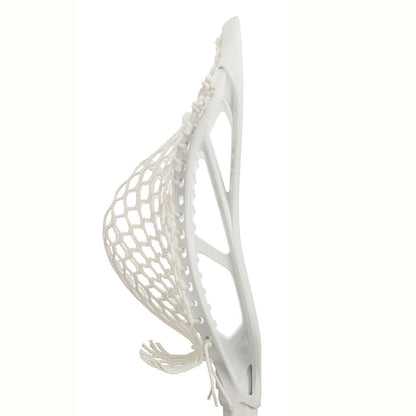 STX Hyperpower lacrosse head white pro strung side