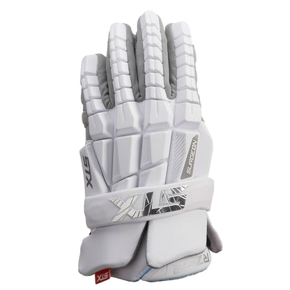 stx rzr 2 lacrosse glove white back of hand