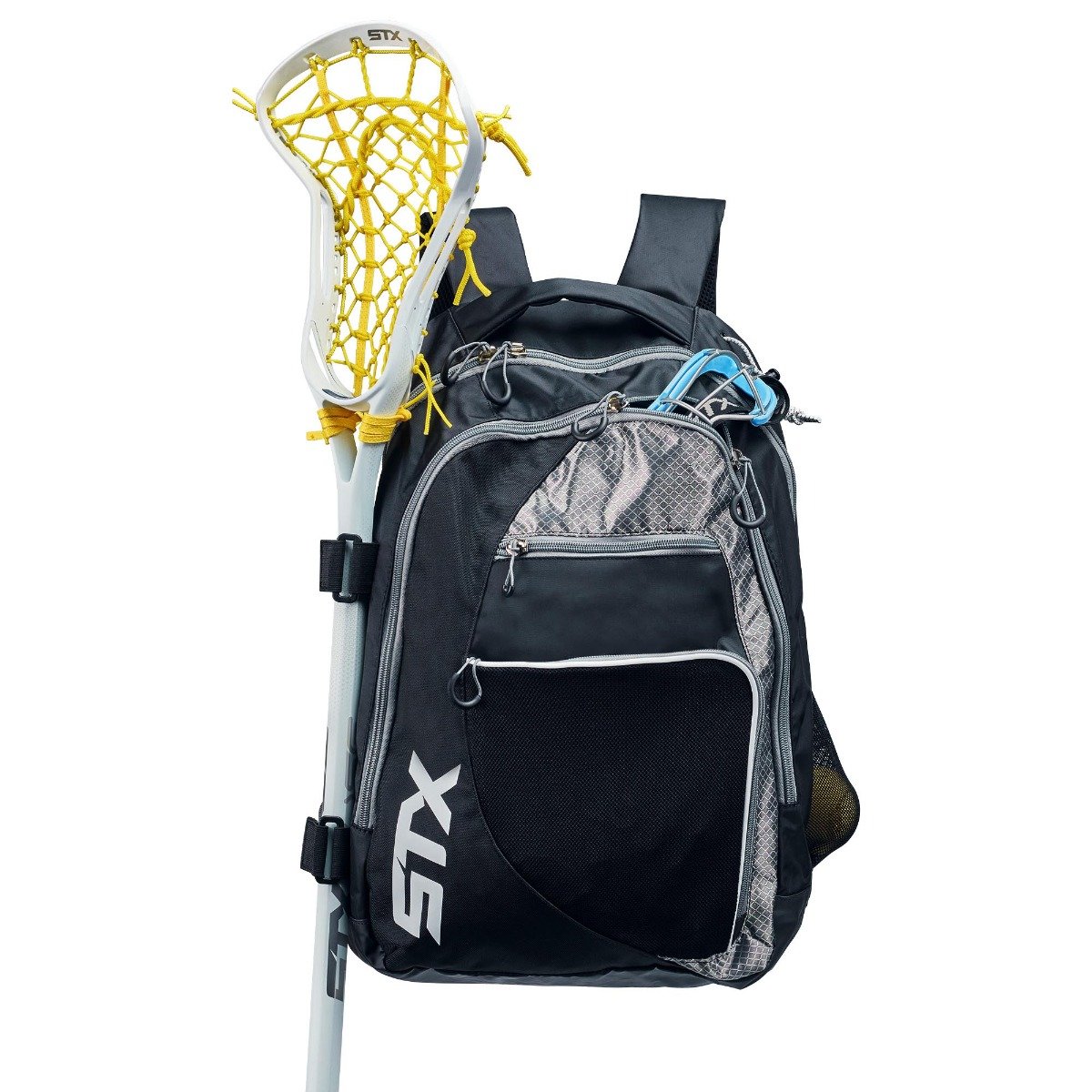 stx sidewinder lacrosse backpack black with stick