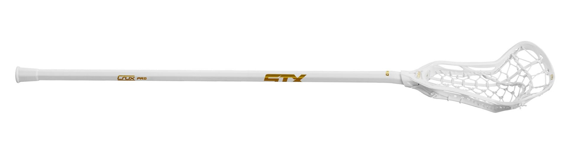 crux pro complete stick white with white lock pocket game on angle