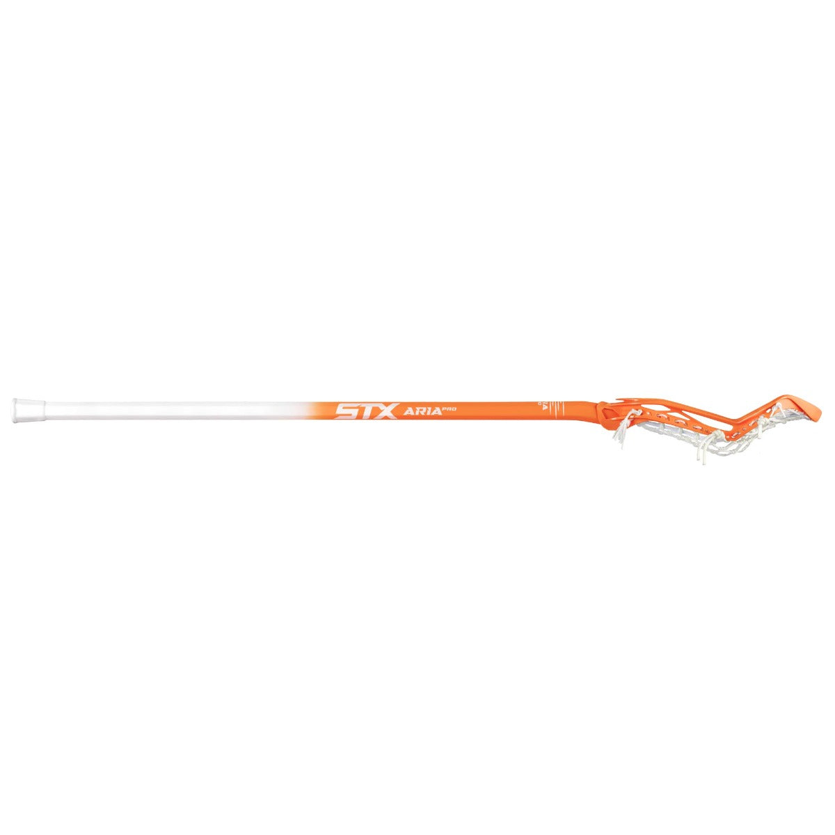 stx aria pro complete women's lacrosse stick orange fade side