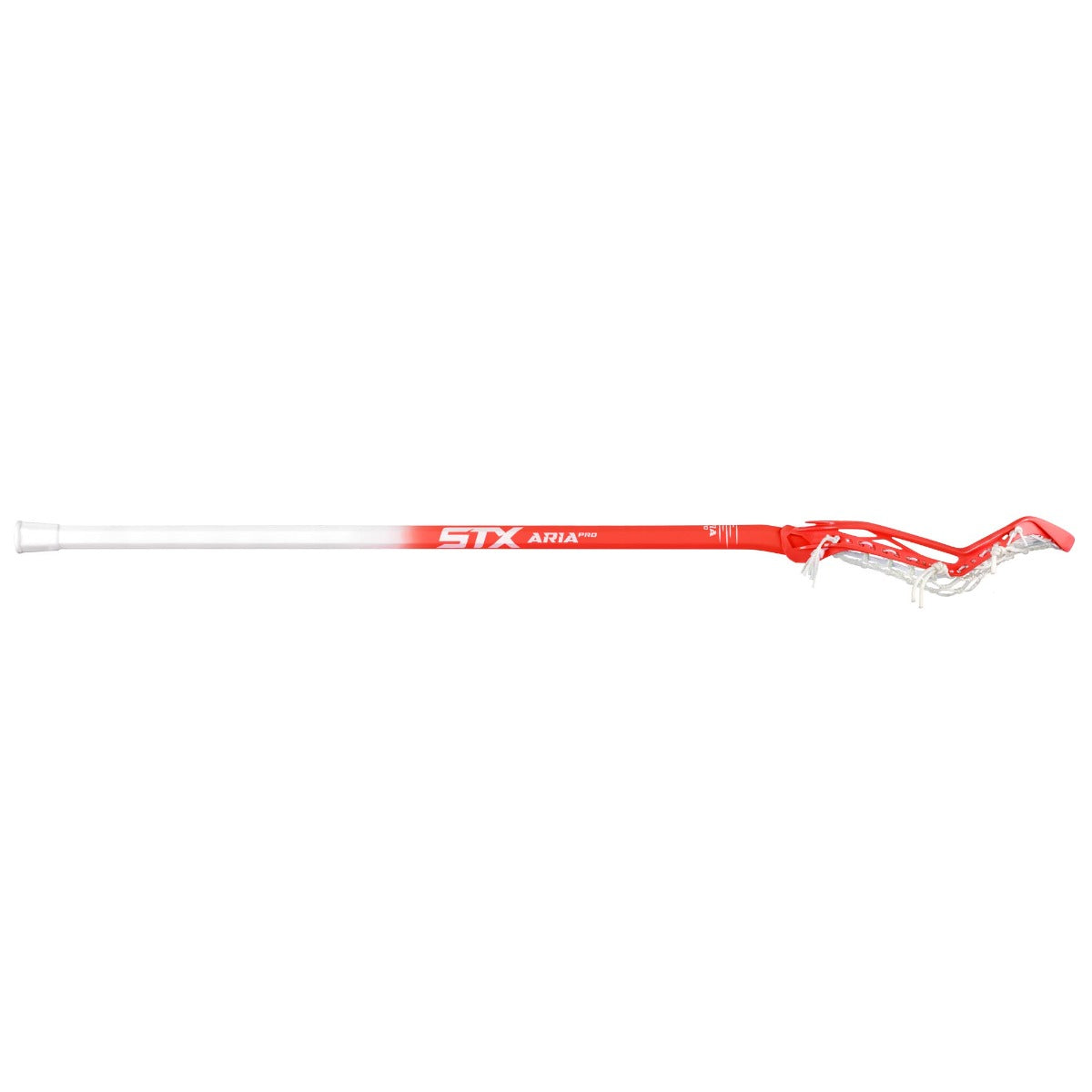 stx aria pro complete women's lacrosse stick red fade side